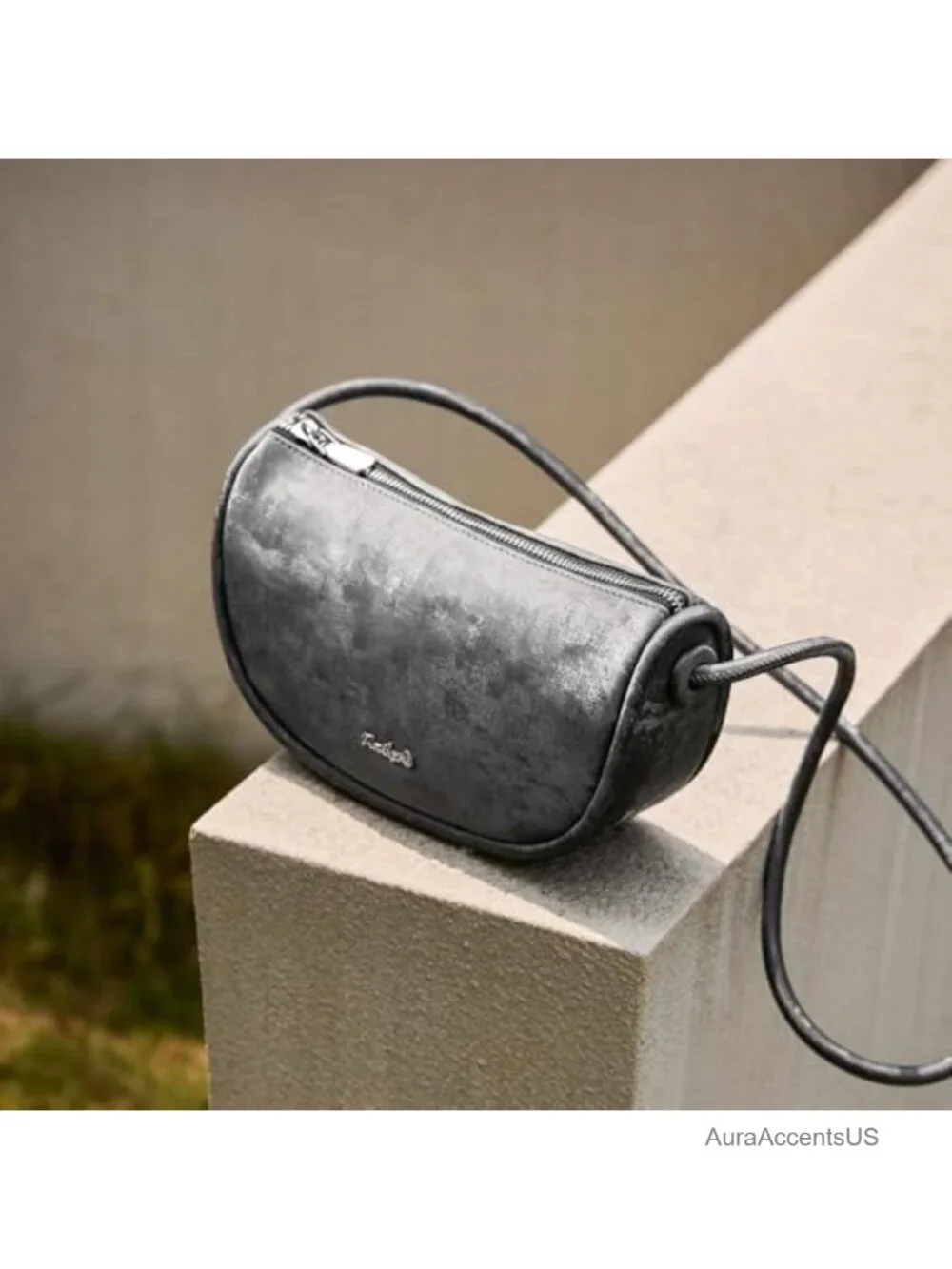 Vegan Leather Crossbody Bag Adjustable Strap Crescent Hobo Shoulder Bag